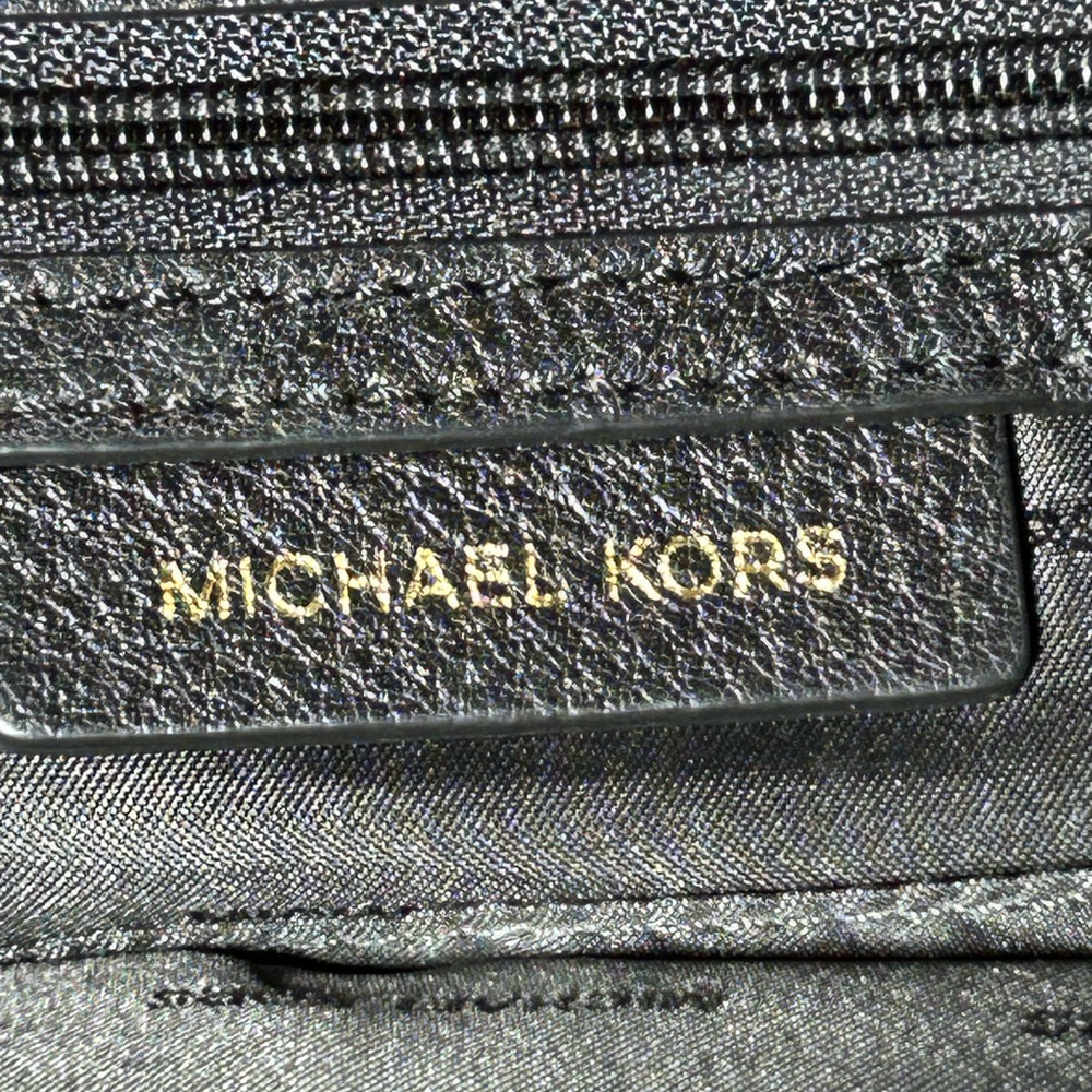 Michael Kors Black Pebbled Leather Brooklyn Satchel Bag/Gold Studs 13”x 8”x 4.5” - Picture 14 of 14
